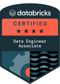 Badge da certificação Data Engineer Associate, emitida por Databricks