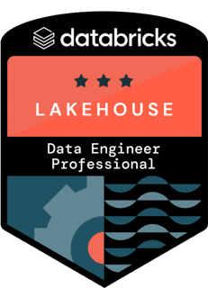 Badge da certificação Data Engineer Professional, emitida por Databricks